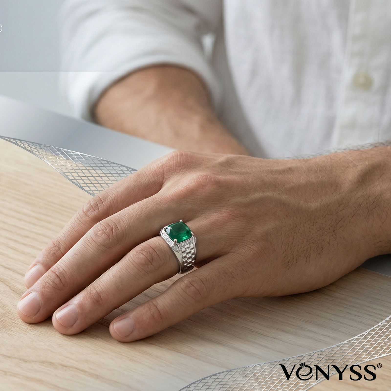 Green Stone Diamond Masculin - Image 2